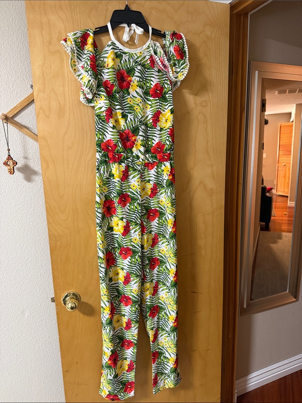 XOXO Tropical Floral Jumpsuit - Red, Yellow & Green